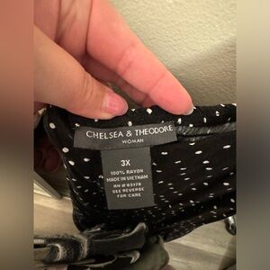 Plus Size. Chelsea & Theodore. 3x. Black and white polka dot. Jumpsuit